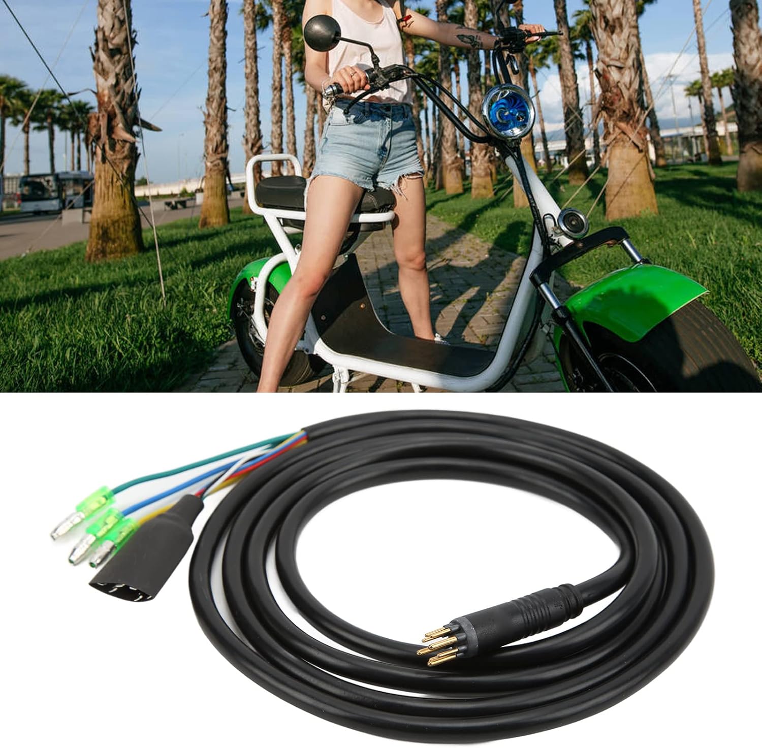 Alomejor Electric Extension Cord with Male Connector, 160cm 9 Pin Motor Convert Extension Cable Replacement