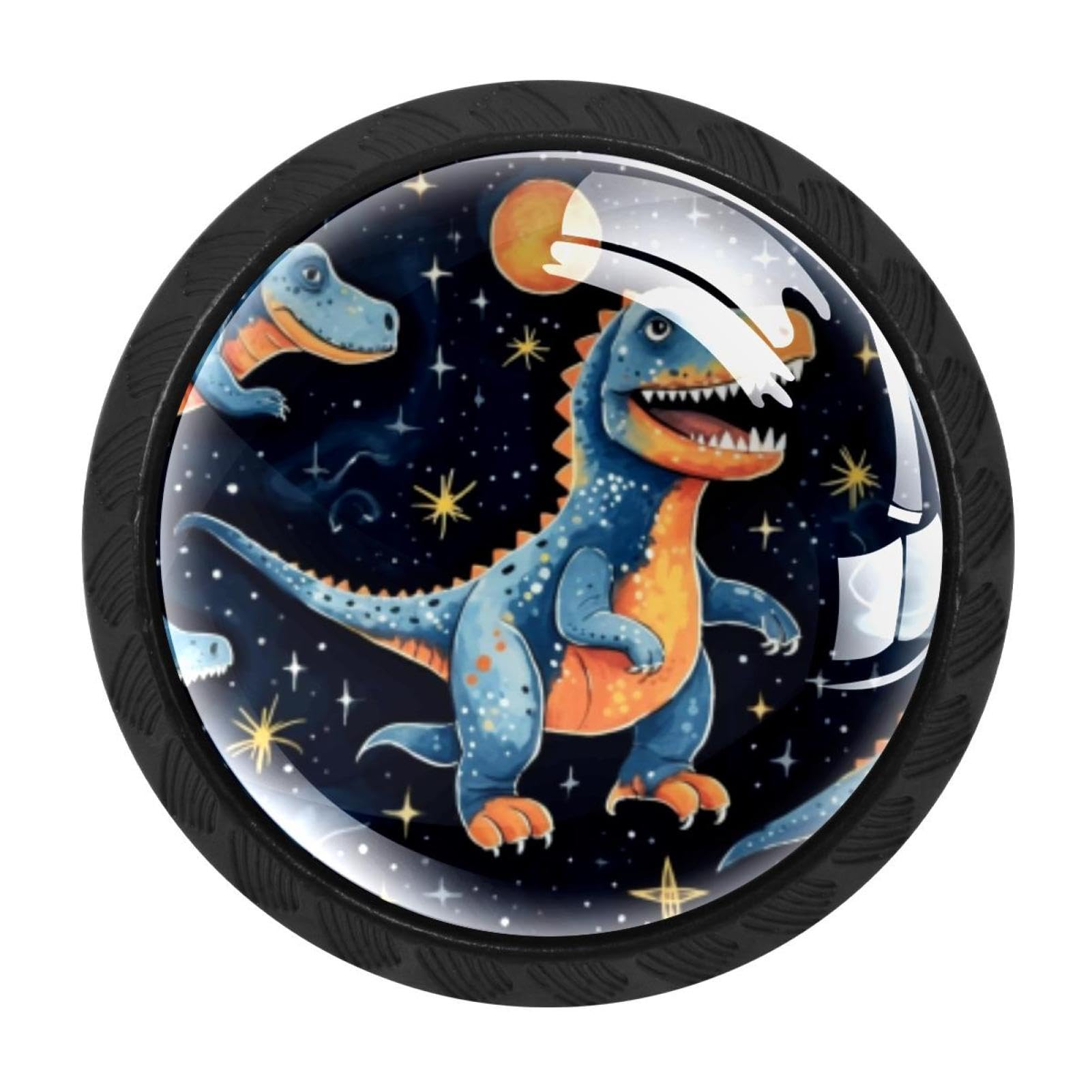 CHENZZZZ 4 Pieces Dresser Knobs Starry Dinosaur Drawer knobs Cabinet Knobs Pull Handles for Home Kitchen Office