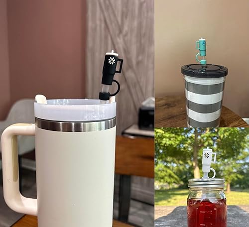 Miniatura 3 de 5 fundas de popote para Stanley Cup, fundas de silicona de grado alimenticio compatibles con vasos Stanley de 30 y 40 onzas con asas, protegen las