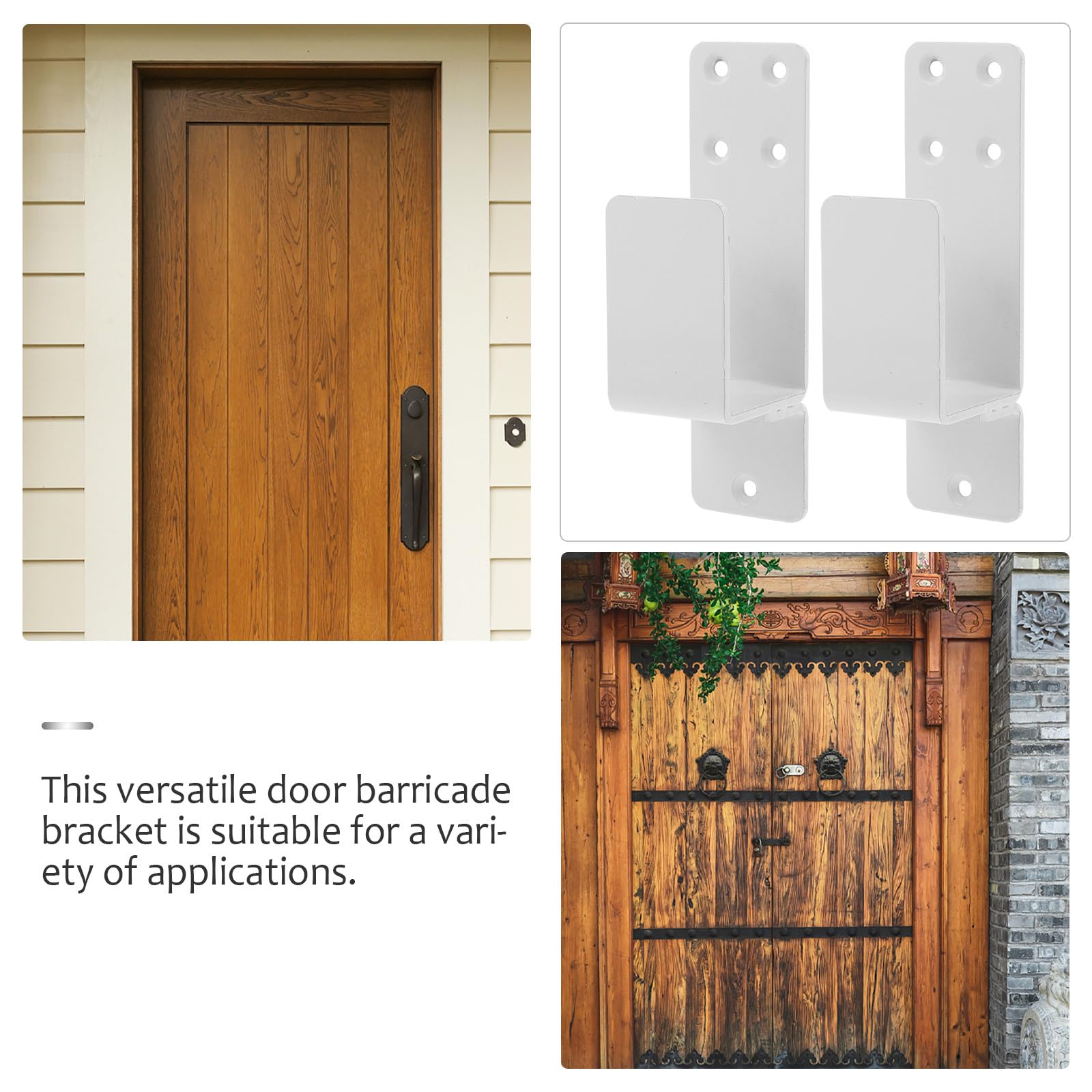 Zerodeko Lot de 2 Supports de Porte en Acier Blanc, Faciles à Démonter, Offrant Stabilité pour Sécurité Porte et Barrières Escaliers