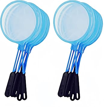 20pcs Aquarium Fish Net Cleaner Net Fish Tank Filter Nets, Brine Shrimp Sieve Fish Net High Density Mesh,Blue