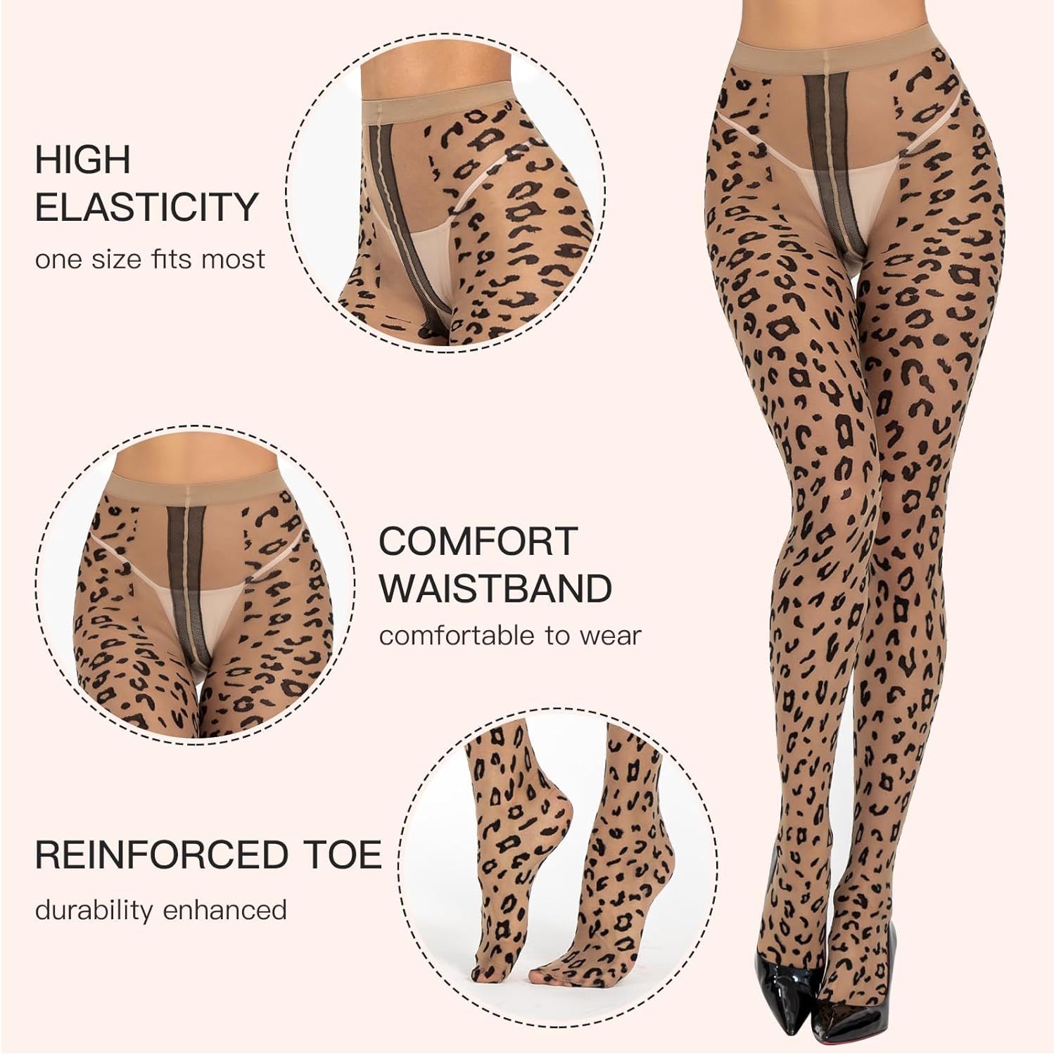 MANZI Patterned Tights Sheer Pantyhose for Women 20 Denier Stockings - Image 4