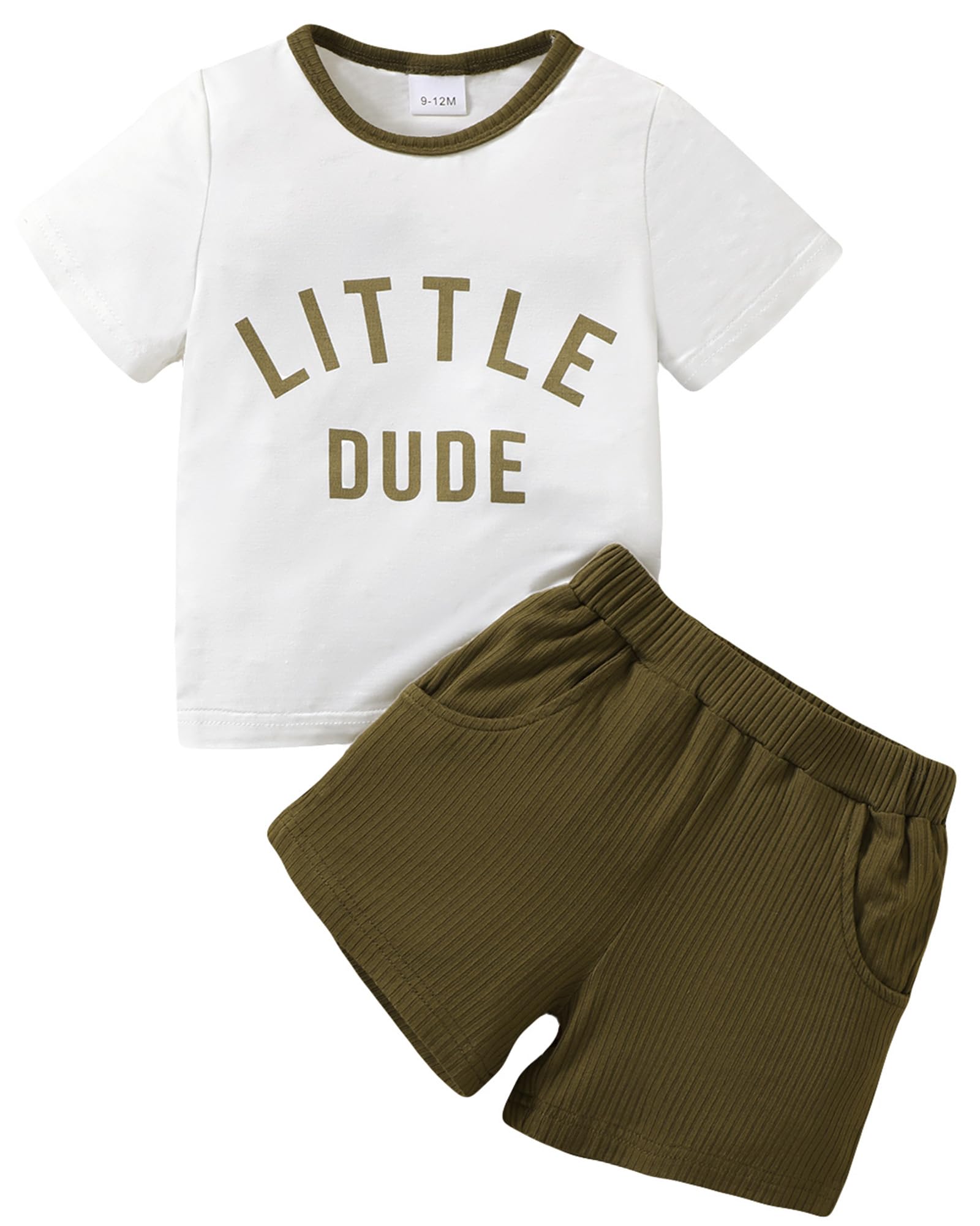 Jecson Baby Boy Summer Clothes Outfits Infant Letter Print Short Sleeve T Shirt and Casual Shorts 2Pcs Outfits 6-24 Months