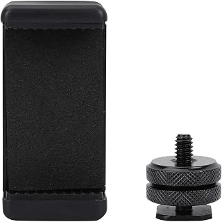 Phone Holder Hot Shoe, Phone Holder Mount Adapter, 1/4 Flash Hot Shoe Screw Adapter Tripod Mount Phone Clip Holder on DSLR Camera/Ring Light/Tripod For DSLR Camera