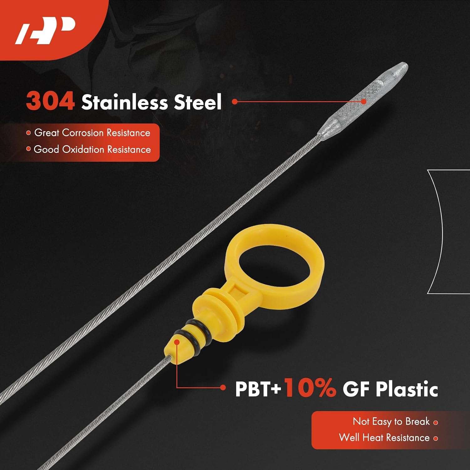A-Premium 2.2L 2.4L 2.5L Engine Oil Dipstick Compatible with Chevrolet Equinox, Malibu, Impala, HHR & GMC Terrain & Buick Regal, Verano, LaCrosse & Saturn Vue, Sky, Aura, Oil Measuring Rod Dip Stick