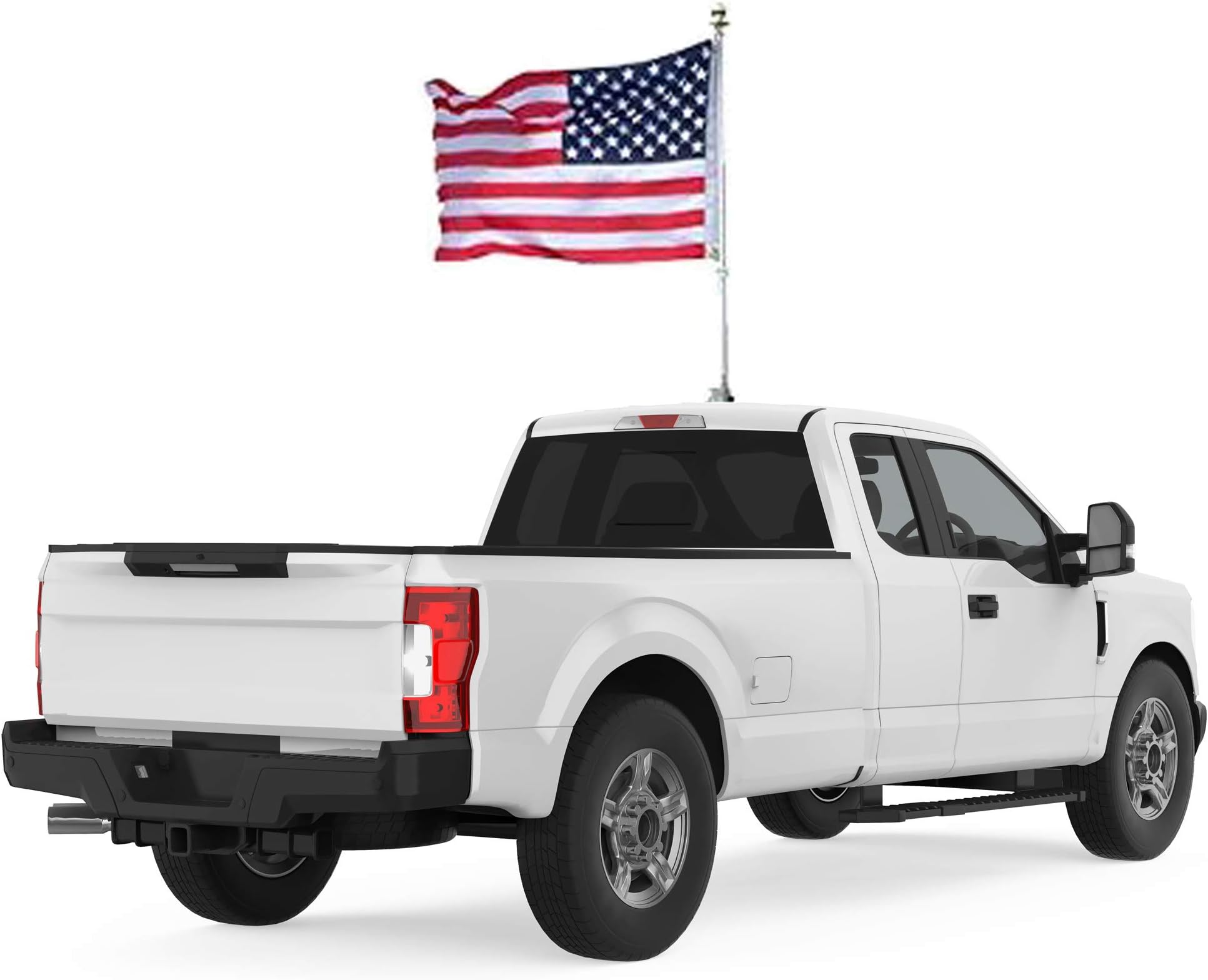Beast Car Flag - World's Only Car Mountable Flag Pole System | Patent Pending | Includes 2 x 3 Flag | Bright LED Light | Adjustable Pole | Weatherproof | Fits Cars, Trucks & SUVs
