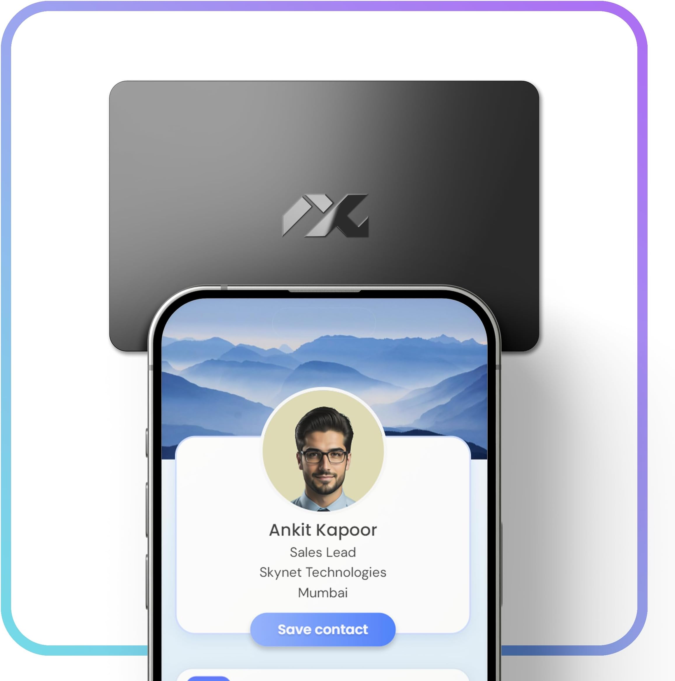 Premium Business Card - NFC & QR Enabled - Matte Black - Digital Visiting Card - Just Scan or Tap to Share Contact - Smart Networking Card with Advanced NFC Technology