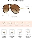 SOJOS Retro Oversized 70s 90s Aviator Sunglasses for Women Men Trendy Vintage Square Sun Glasses SJ2693