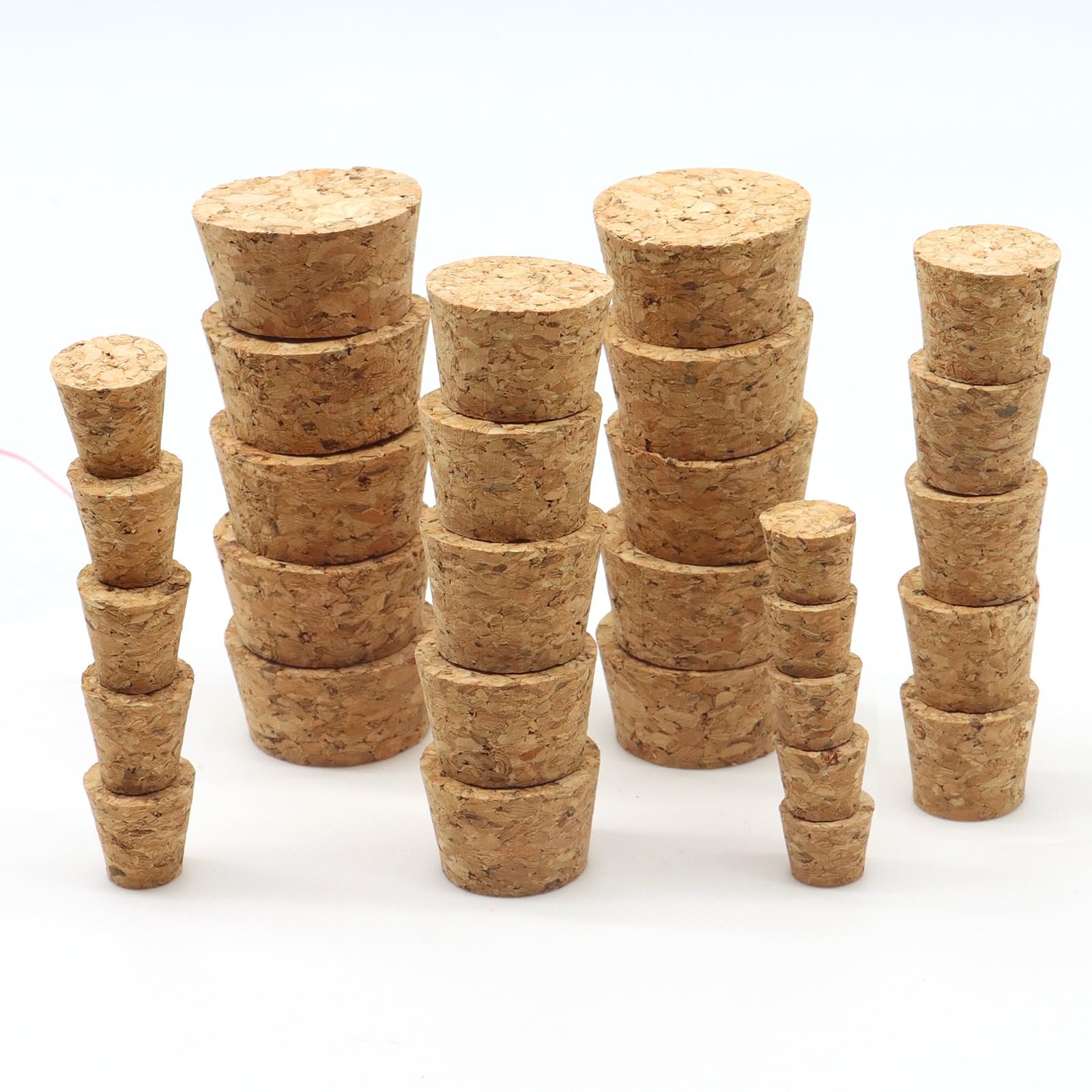 30 tapones de corcho natural para botellas de vidrio, manualidades y decoración del hogar, corchos cónicos para proyectos de bricolaje, sellado hermético, botellas de laboratorio y vino 8