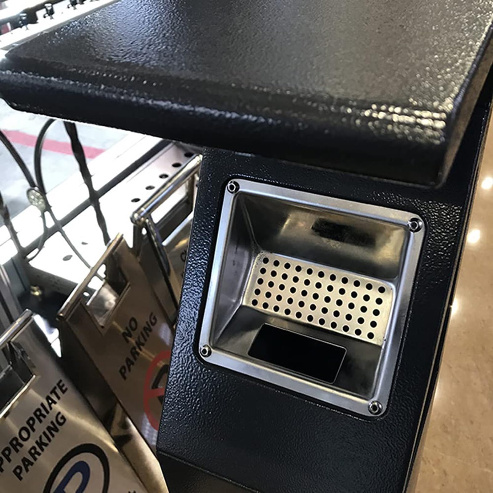 Cenicero de pie de acero inoxidable resistente al viento para uso en exteriores, ideal para patios y espacios comerciales