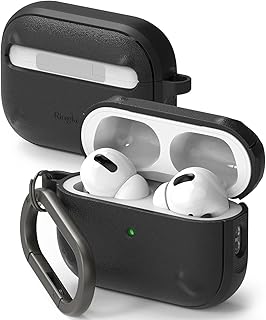 حافظة حماية من رينكي متوافقة مع ايربودز برو 2، كيس مصنوع من البولي يوريثين الحراري باللون الأسود