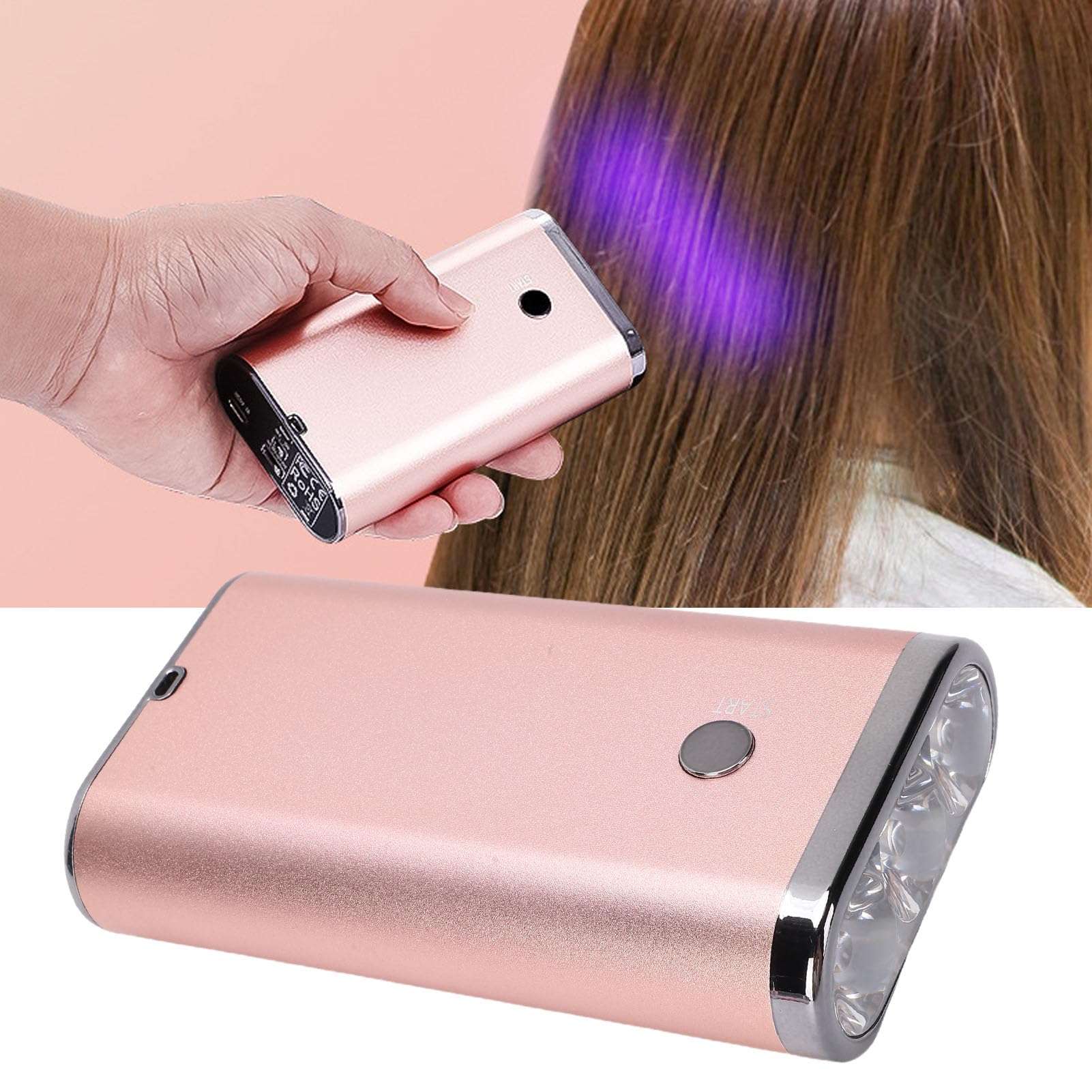 Garsent Lampada per Unghie a LED U V, Luce per Extension Capelli, 4 modalità Temporali, Lampada Polimerizzante a LED 395 Nm per Unghie, Asciuga Unghie Portatile Senza Fili per Salone,