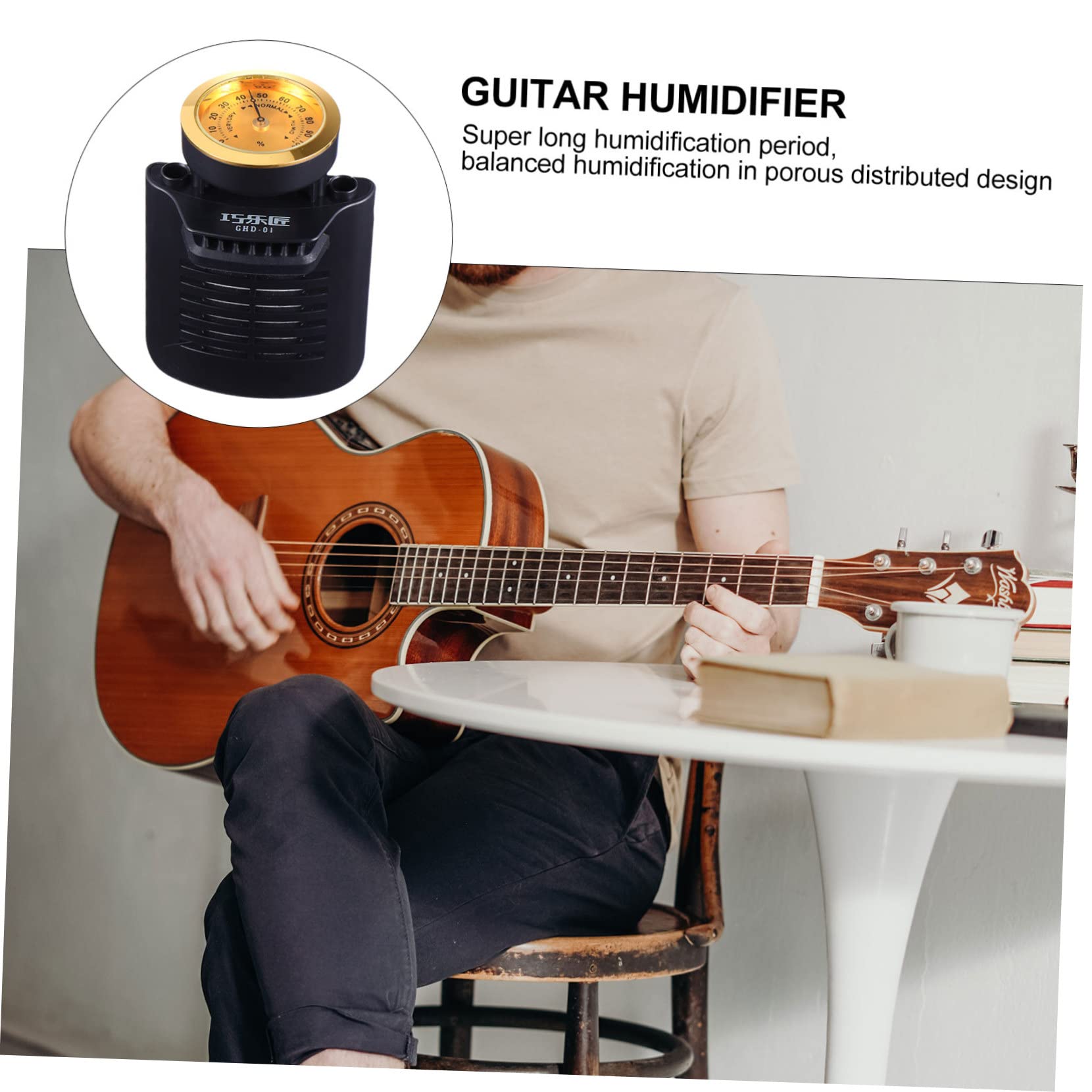 ibasenice 2pièces Humidificateur Automatique Pour Guitare Acoustique Et Ukulélé Système De Contrôle Humidité Avec Indicateur Hygromètre Entretien Facile Et Matériaux Sûrs