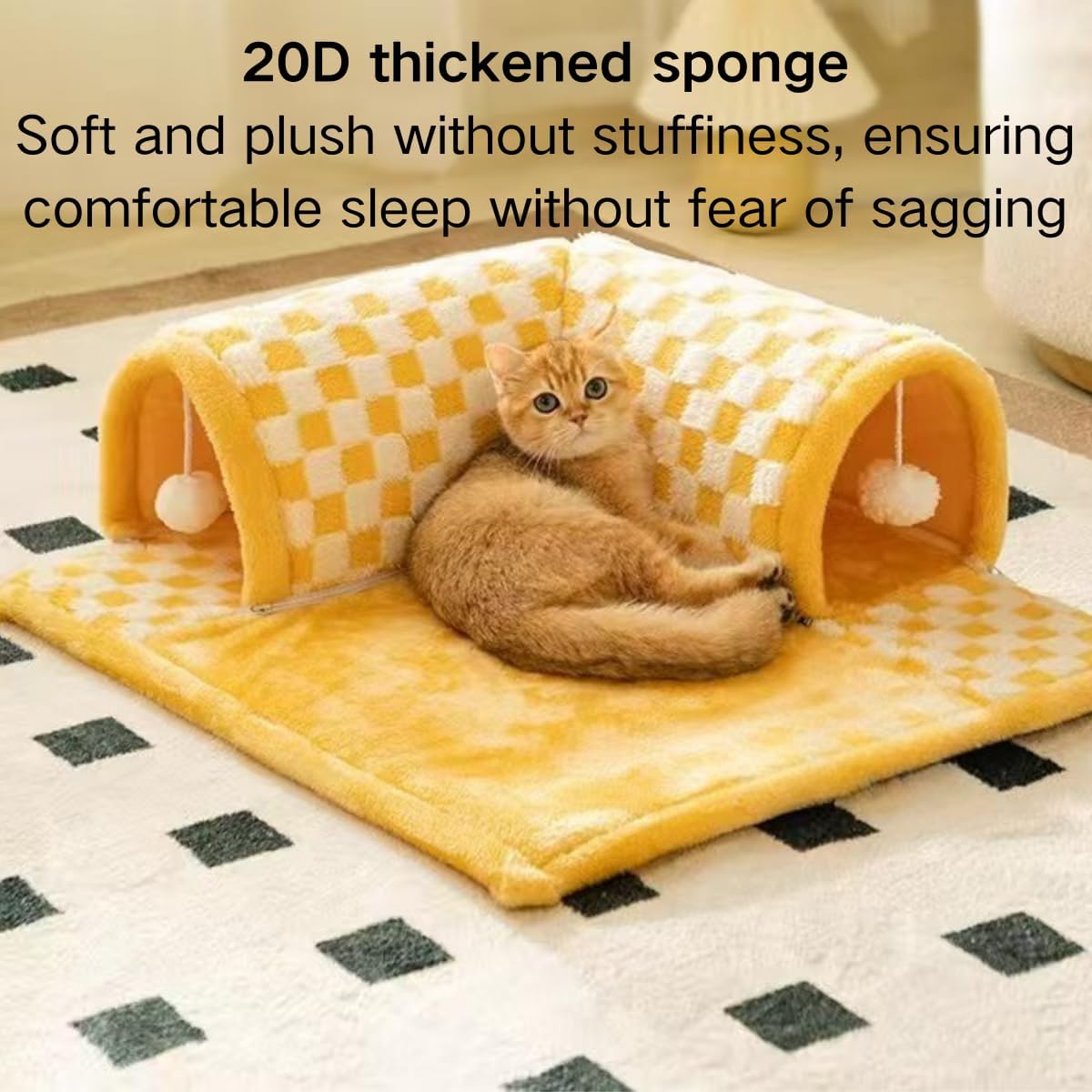 Bunny Tunnel Bed Removable and Cozy Guinea Pig Hideout Tunnel Washable Small Animal Tunnels Tube Toys Guinea Pig Accessories for Rabbit Chinchilla Hedgehog Ferret (L)