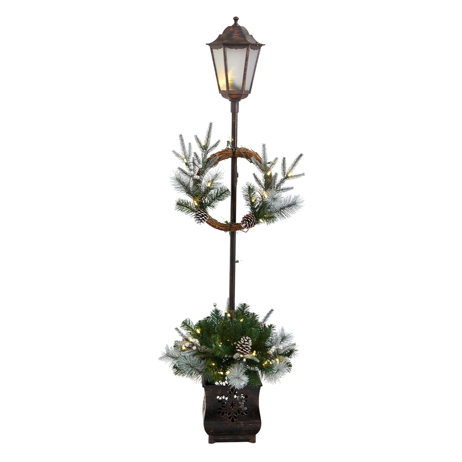 5ft Pre-lit Holiday Lamp Post Decor