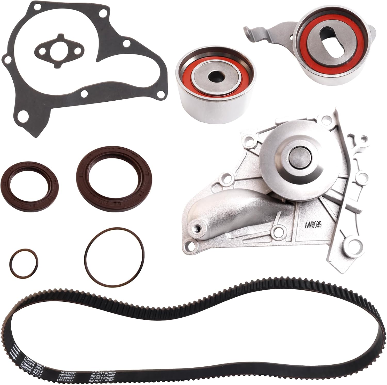Timing Belt Kit with Water Pump Compatible with 1987-2001 Camry, 1987-1989, 1992-1999 Celica, 1996-2000 RAV4, 1999-2001 Solara, Timing Belt Kit Replace for:TKT-002