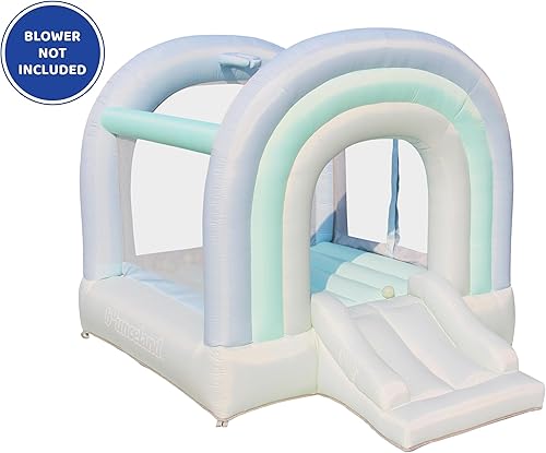 Miniatura 7 de Bounceland Daydreamer - Casa inflable de algodón de azúcar sin soplador, gorila pastel con tobogán, 8.9 pies de largo x 7.2 pies de ancho x 6.7 pies