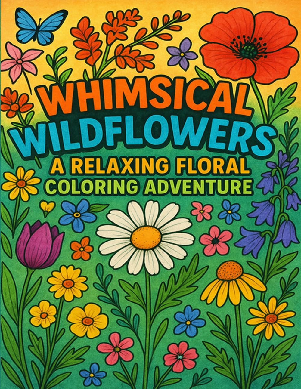 Whimsical Wildflowers: A Relaxing Floral Coloring Adventure: Escape into nature with delightful wildflower scenes designed to calm your mind and spark your creativity