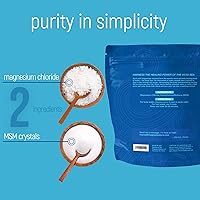Vista 5 de Copos de magnesio con MSM - Escamas de cloruro de magnesio - Sales del mar muerto para remojar, 10 libras