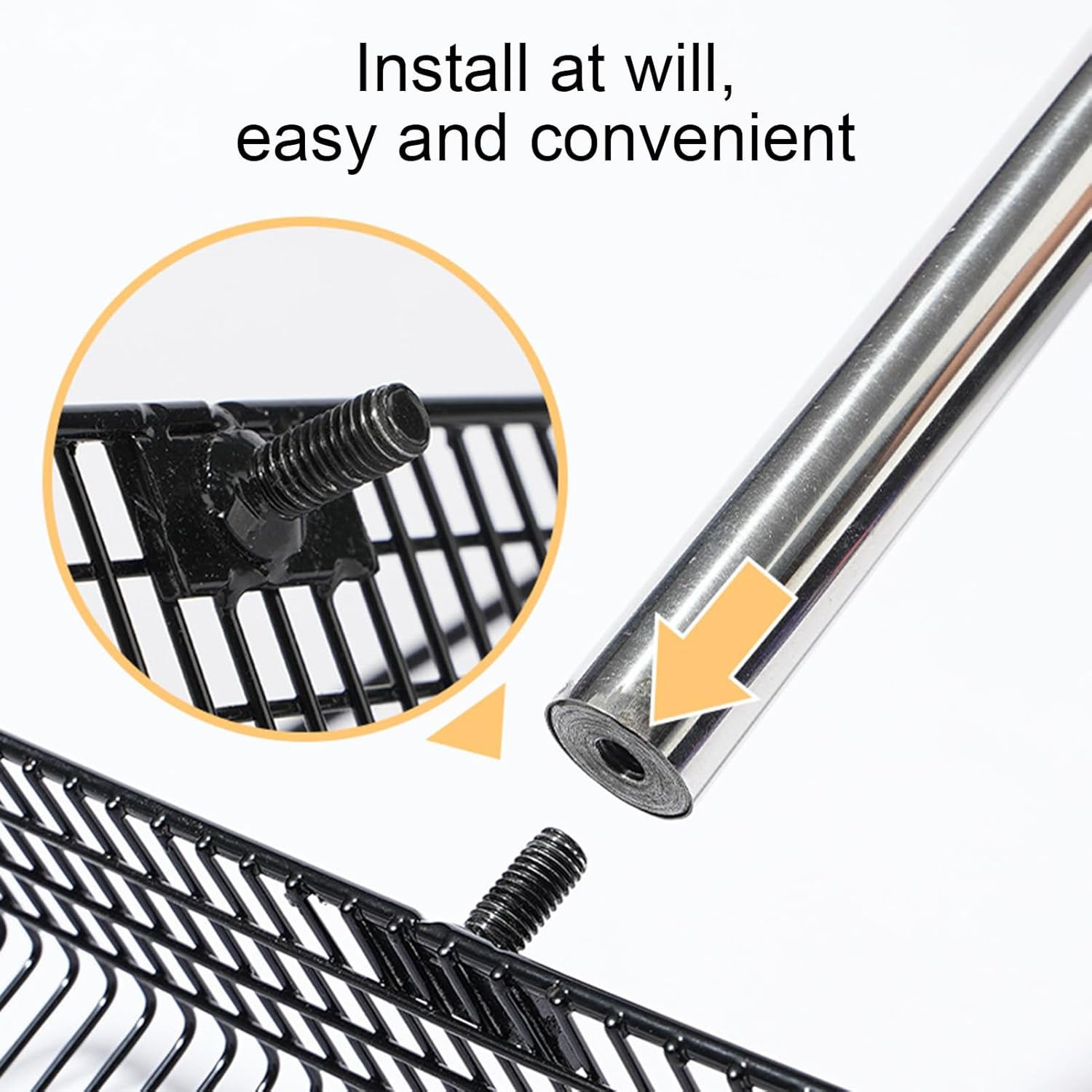 54" Metal Chicken Poop Scooper with Detachable Handle, 9.8" Wide Chicken Coop Litter Scoop, Heavy Duty Sand Sifter Shovel for Chicken Coop Accessories