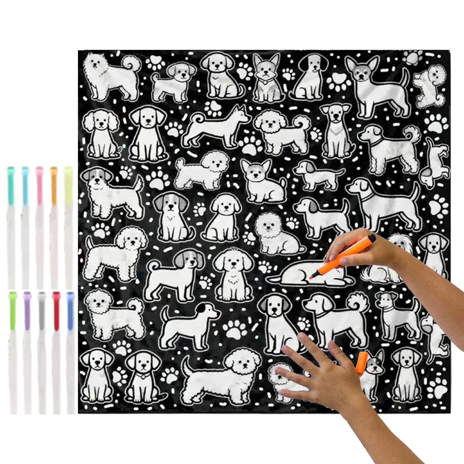 Kolorowanka DIY do Kolorowania 145x120cm z flamastrami