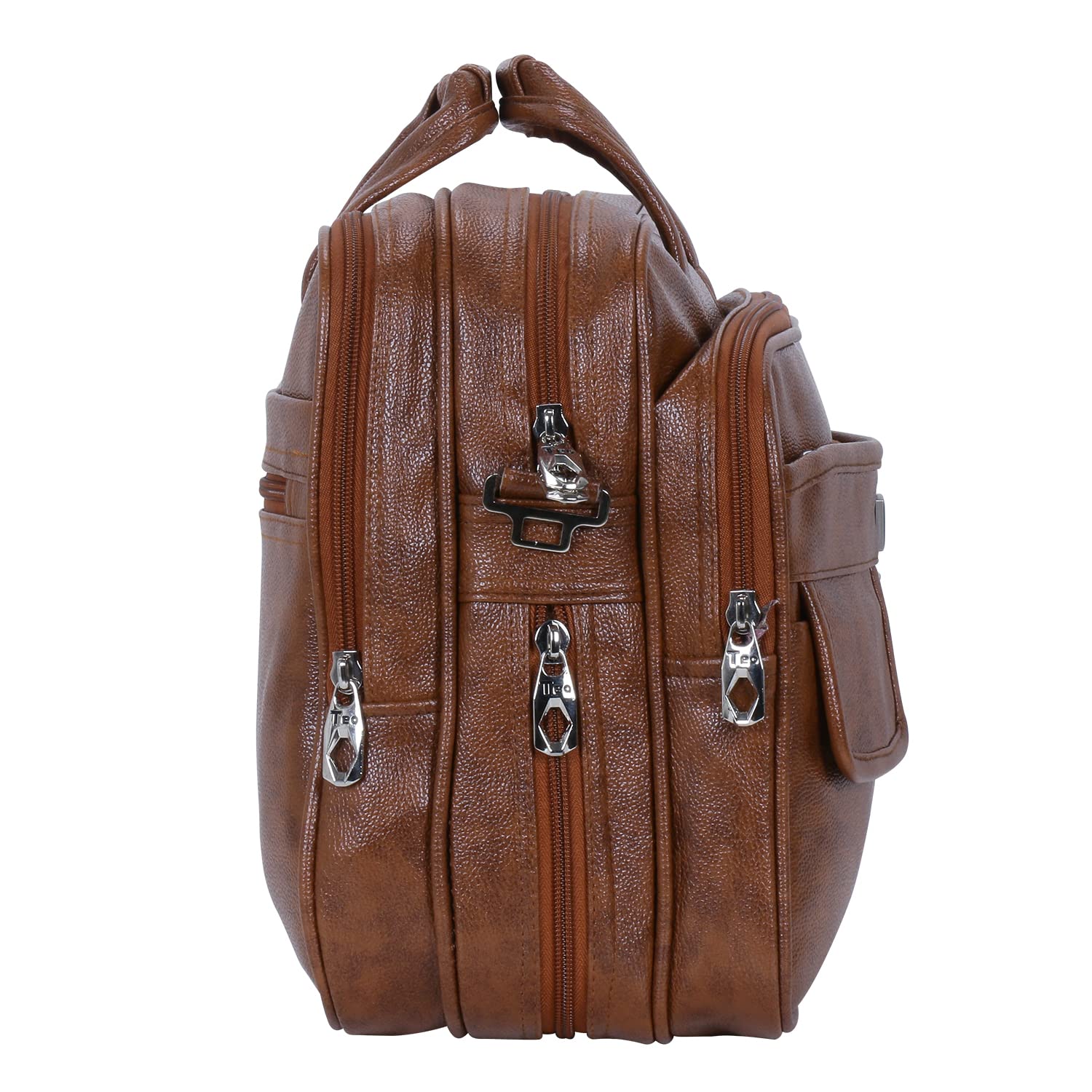 Synthetic Leather Elegant messenger bag Office Bag Briefcase Laptops/Tablet for men and women with multiple compartments and an expandable bottom Tan Colour(16 inch) 18 71npS wrvWL. SL1500