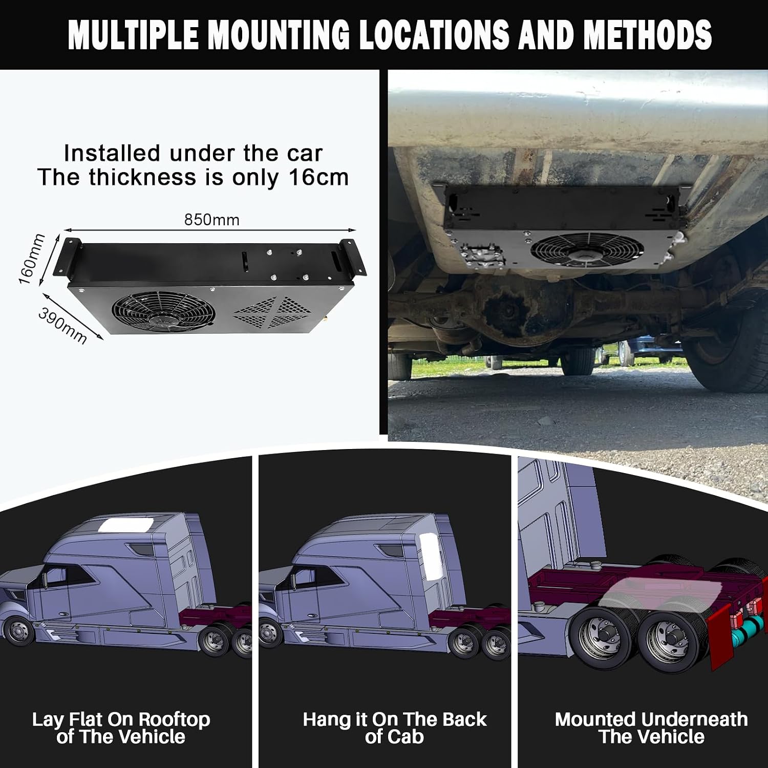 9200 BTU Truck Mini Split Air Conditioner 12V Concealed RV AC Unit, 12 Volt DC Air Conditioner Parking A/C, Quiet Cooling Efficiency for Semi-Truck Camper Van Trailer Engineering/Agricultural Vehicle