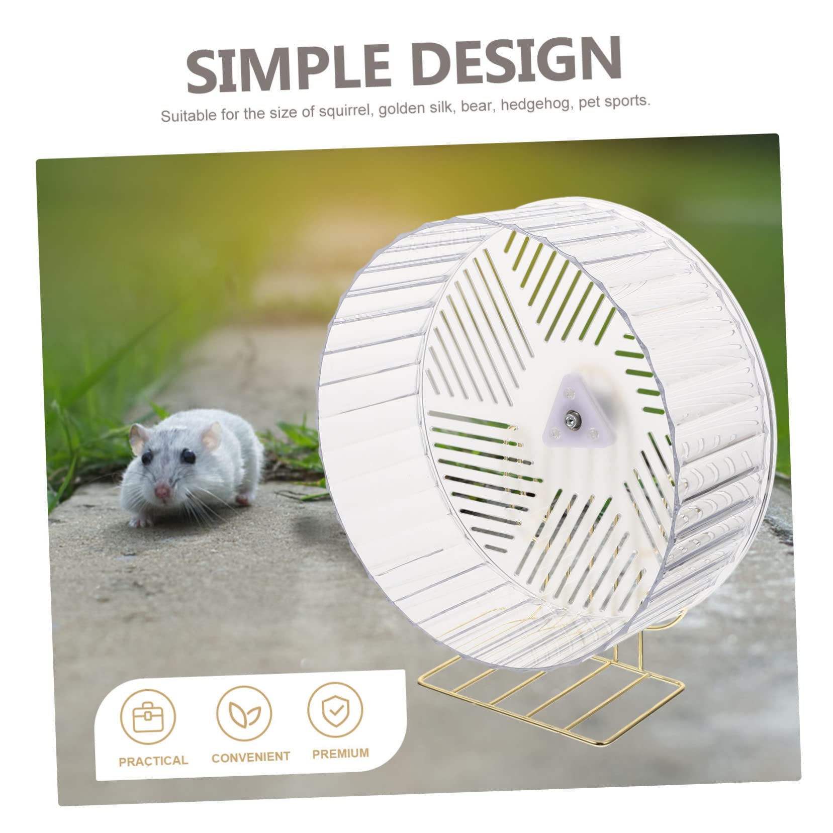 Rueda de Hámster Soporte, Base Estable, Plástico Aleación | Apta para Ardillas y Pequeños Animales, Uso en Jaula o Deporte, Apariencia Adorable
