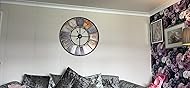 88Cm New Contemporary Wall Clock - Metal Clock - Extra Large Vibrant Colours And Retro Style Design Roman Numerals Wall Art Silent Clock - View #10