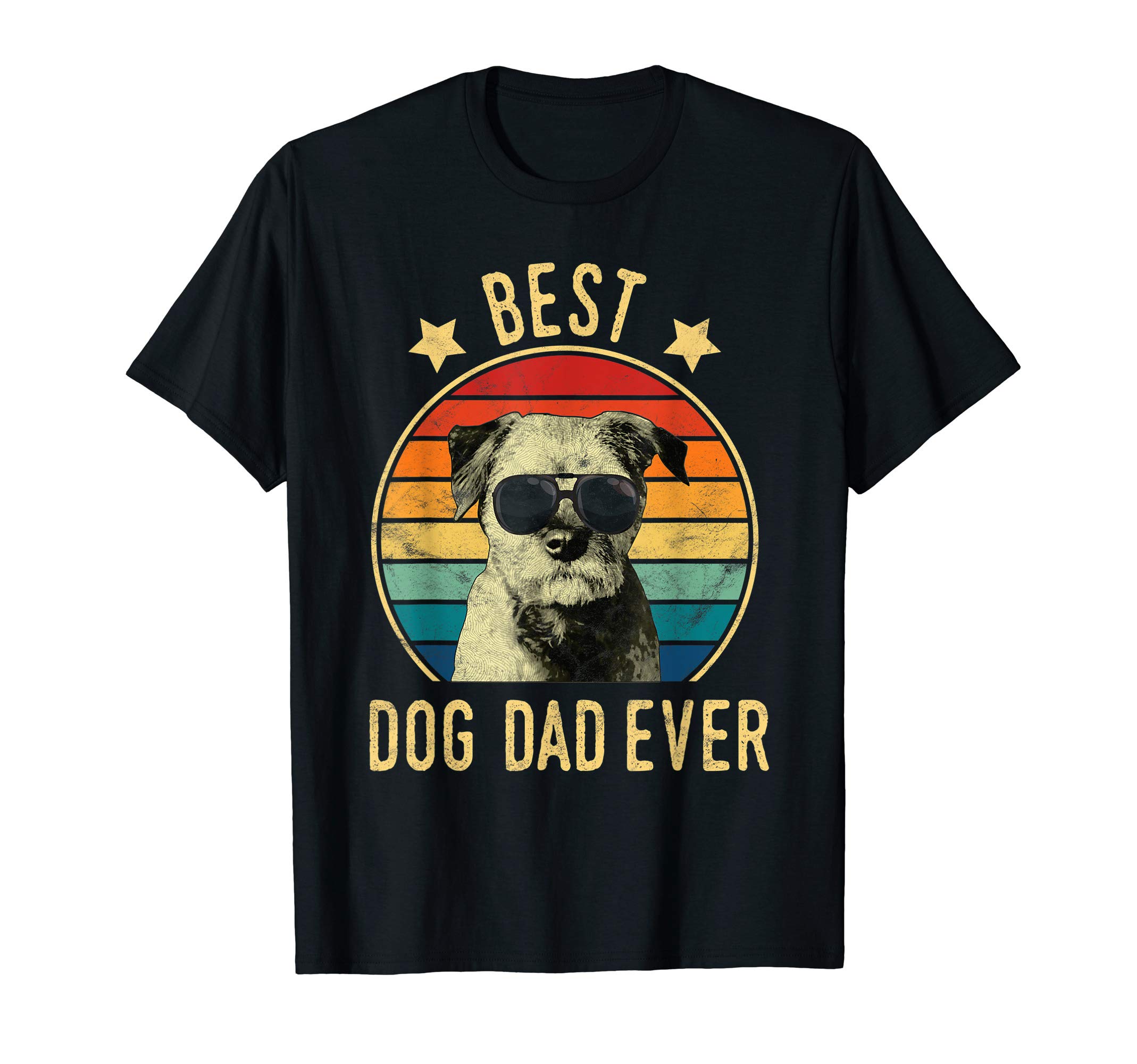 Border Terriers Owner GiftBest Dog Dad Ever Border Terrier Father's Day Gift T-ShirtOEKO-TEX STANDARD 100