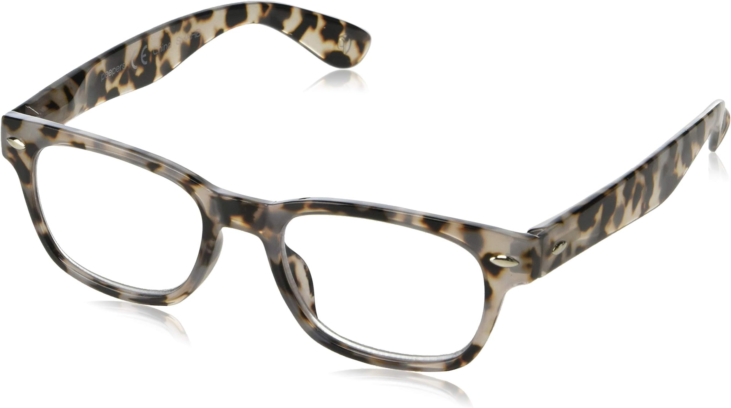 Peepers by PeeperSpecs Clark Square Reading Glasses, Gray Tortoise, 49 mm