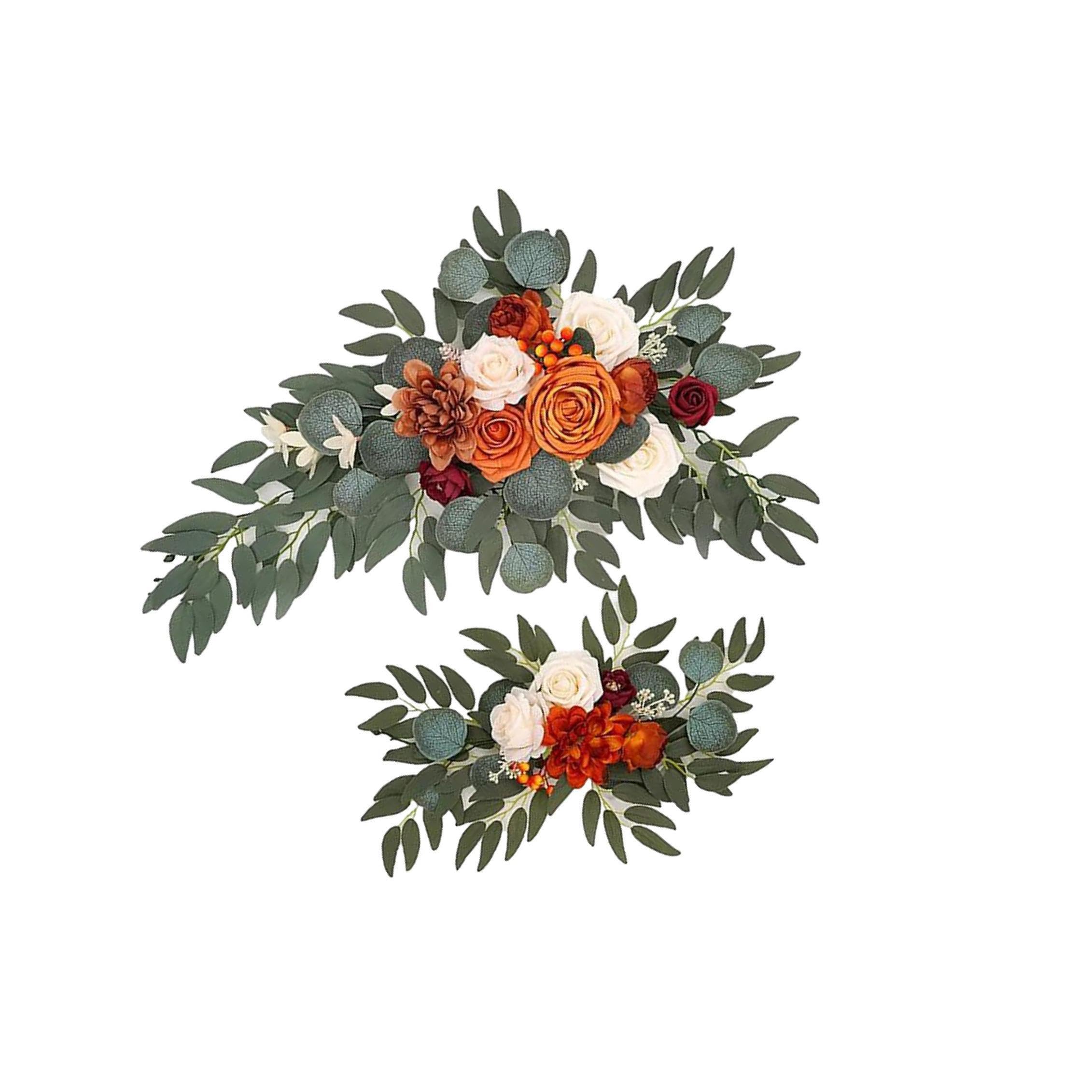 QUXVUIS Reception Backdrop Floral Swag Faux Flowers For Stunning Wedding Decor Artificial Wedding Arch Can Be Used For Many Years Handmade Floral Swag, Style C