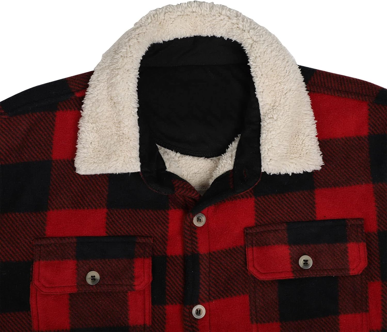 Yasumond Jackets for Men Flannel Zipper Fleece Sweatshirt Heavy Lined Warm Winter Coats Big Tall - Image 6