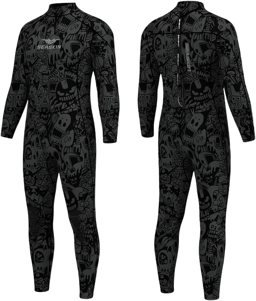 Seaskin Full Wetsuits for Men 3mm Back Zip Diving Suits