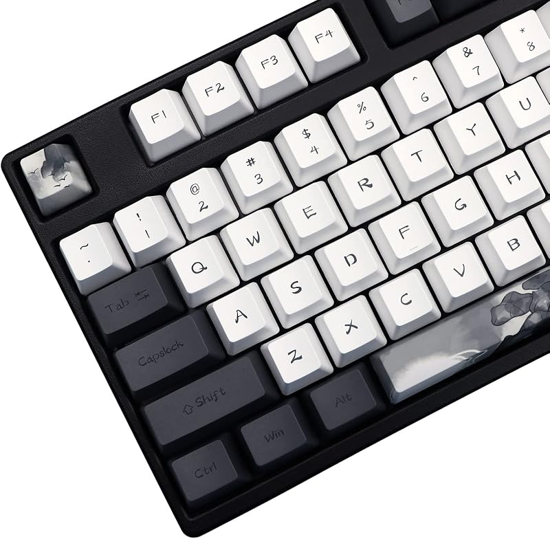 JSJT Ink Lotus PBT Mechanikus Billentyűzet Keycap szett 140 gomb OEM profil
