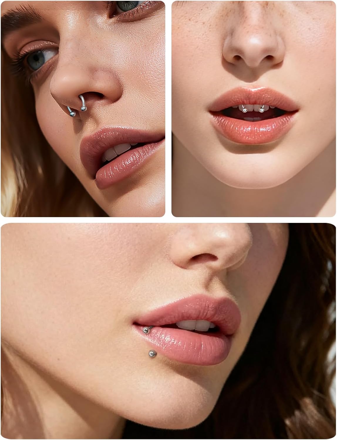 20G 18G 16G 14G 12G ASTM F136 Titanium Horseshoe Septum Nose Ring Piercing Jewelry Circular Barbell Helix Snug Tragus Rook Daith Cartilage Earring Lip Ring Hoop Piercing Jewelry for Women Men - Image 4