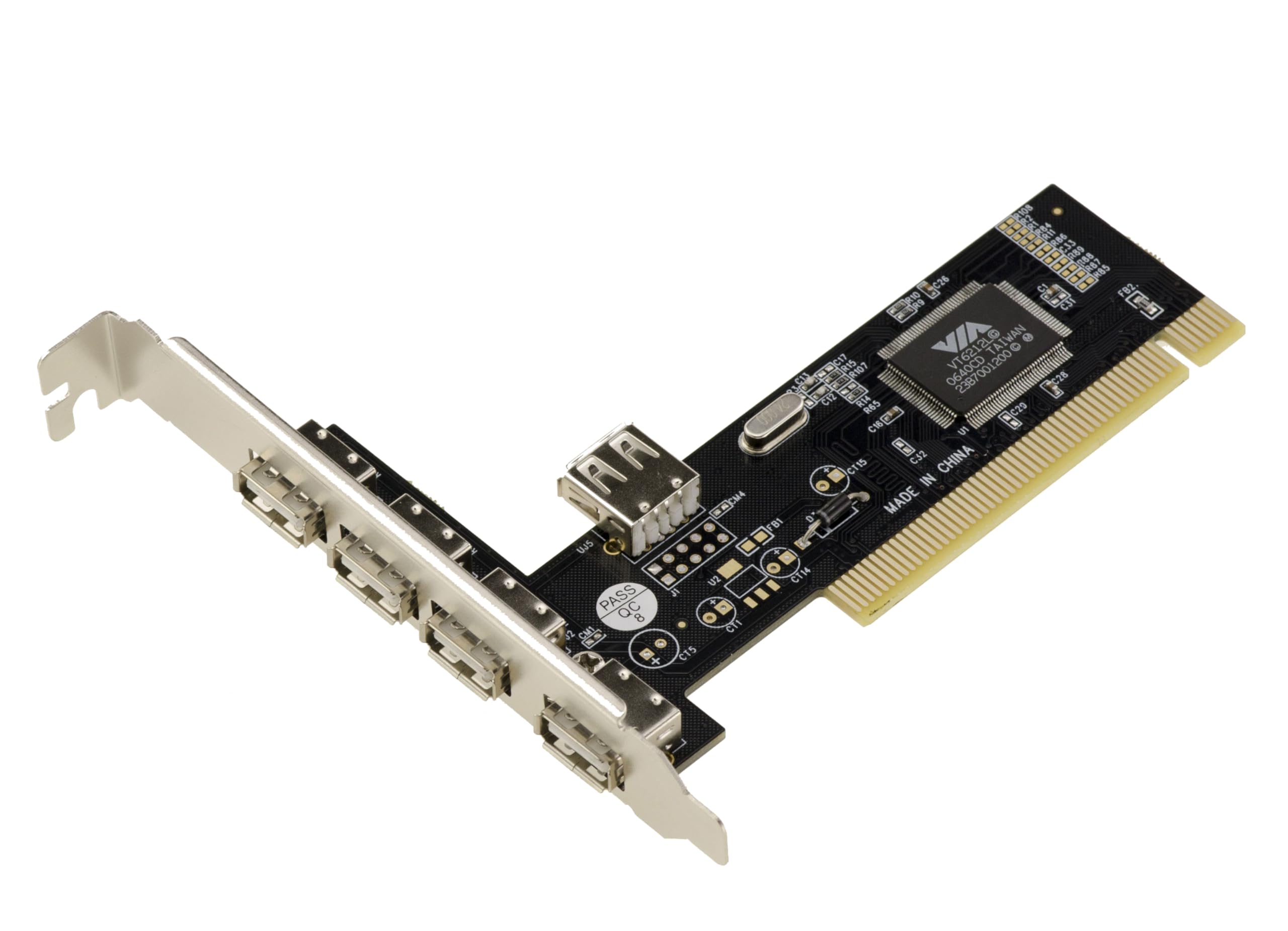 KALEA-INFORMATIQUE Scheda PCI a 32 bit con 5 porte USB 2.0 di tipo A, di cui 4 su pannello posteriore e una interna. Utilizza il chipset Via VT6212L.
