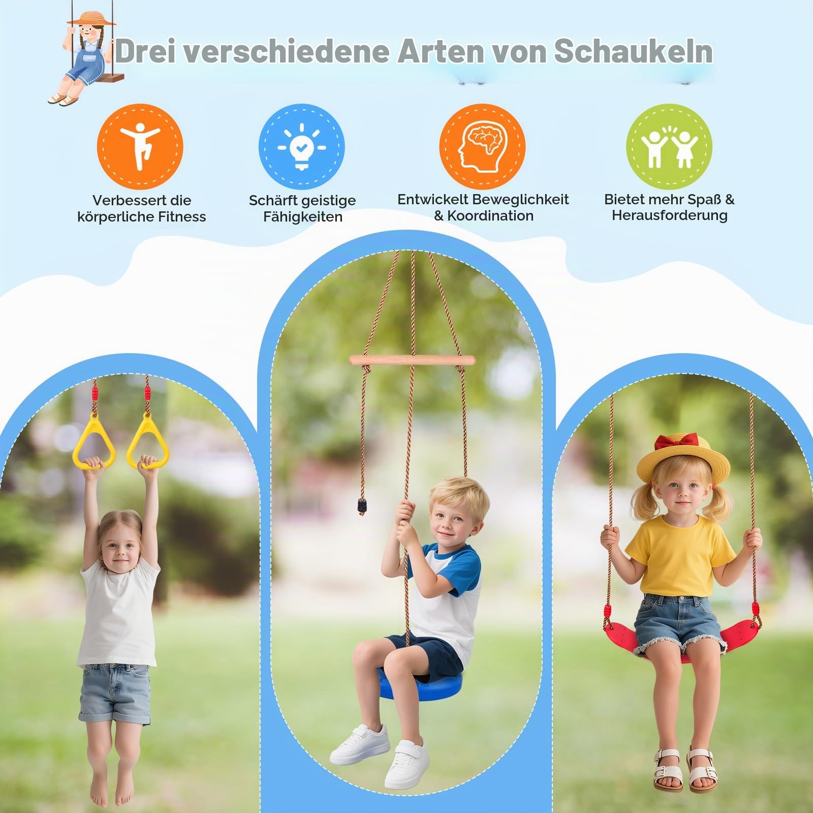 47.24" Nestschaukel Outdoor, Höhenverstellbar, Abnehmbares Kissen, 900D Oxford-Gewebe, Robuste Seile mit Tragfähigkeit bis 300 kg (661 lbs), Tellerschaukel für Outdoor & Indoor