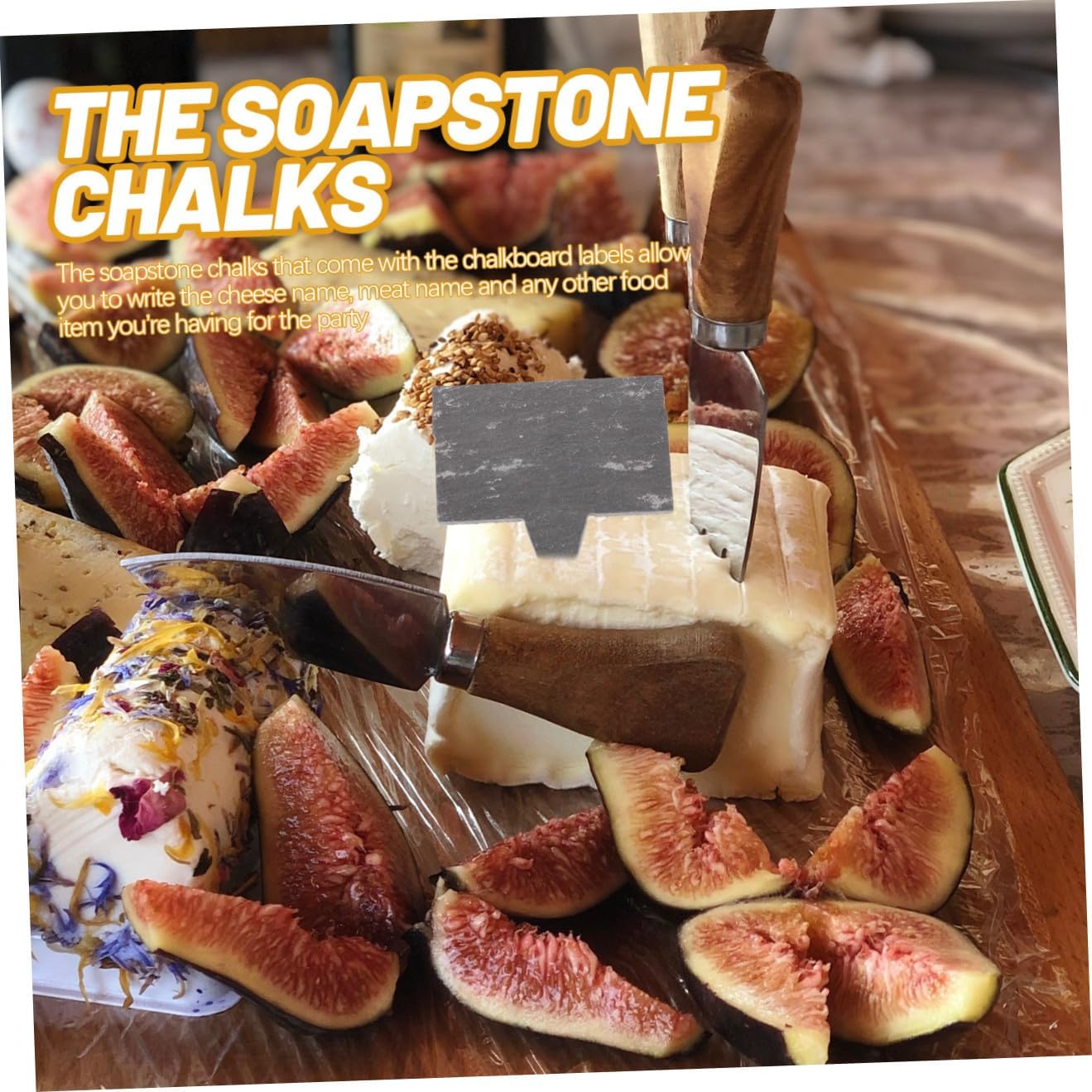 5pcs Cheese Labels Wooden Writable Markers for Dinners