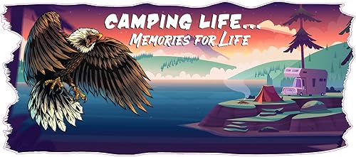 Adhesivo para caravana RV Camper Graphics Camping Life Memories for Life (24 x 11 pulgadas)