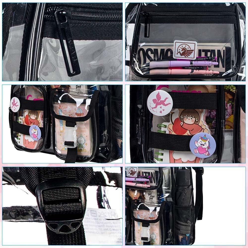 Clear Backpack, Heavy Duty Transparent Bookbag for Women and Men | Heavy Duty