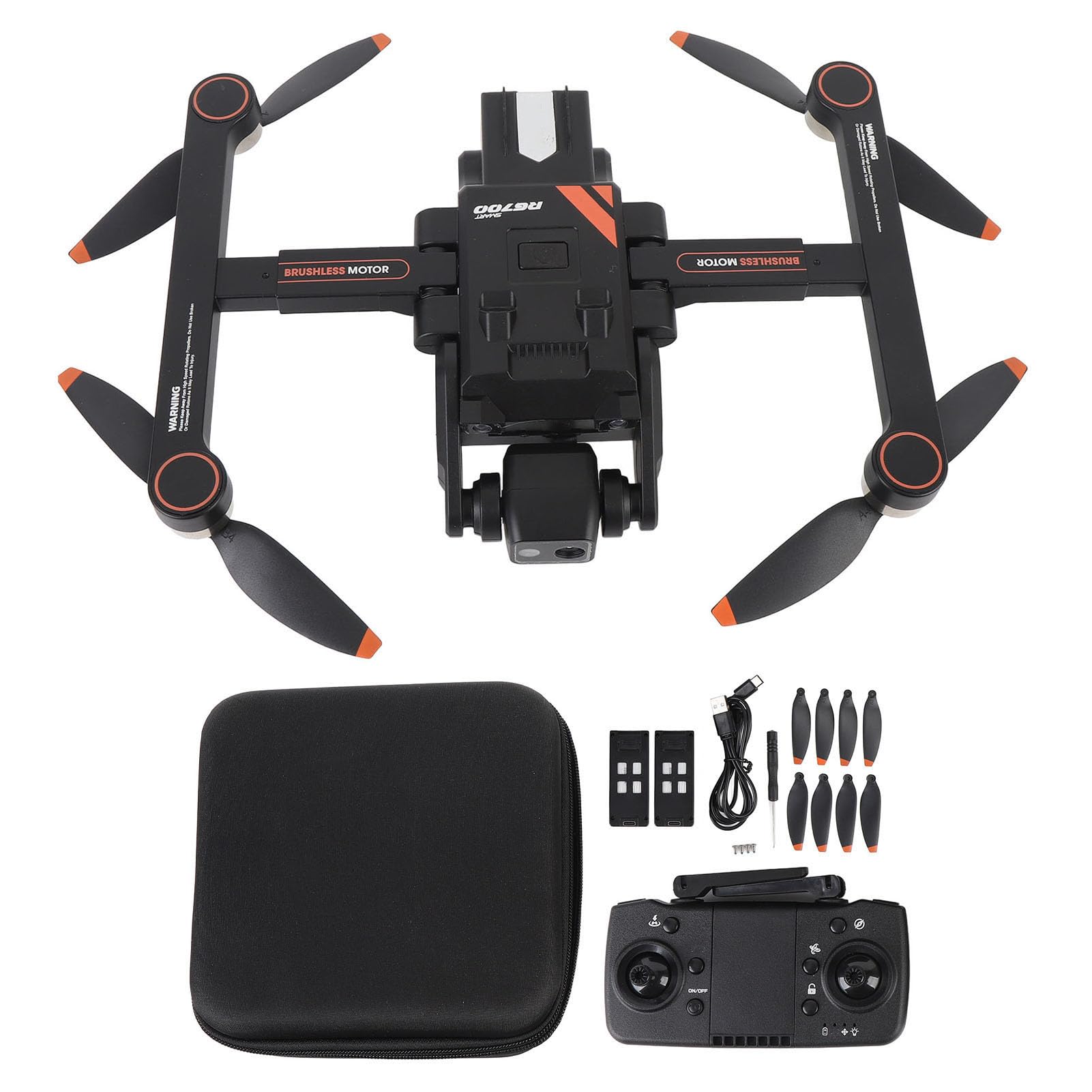 Asixxsix GPS-Drohne mit EIS 4K-Kamera, RC-Quadcopter mit Bürstenlosem Motor, Automatische Rückkehr, HD-Bildübertragung, Dual-Kamera-Umschaltung mit LCD-Bild (2 Batterie)