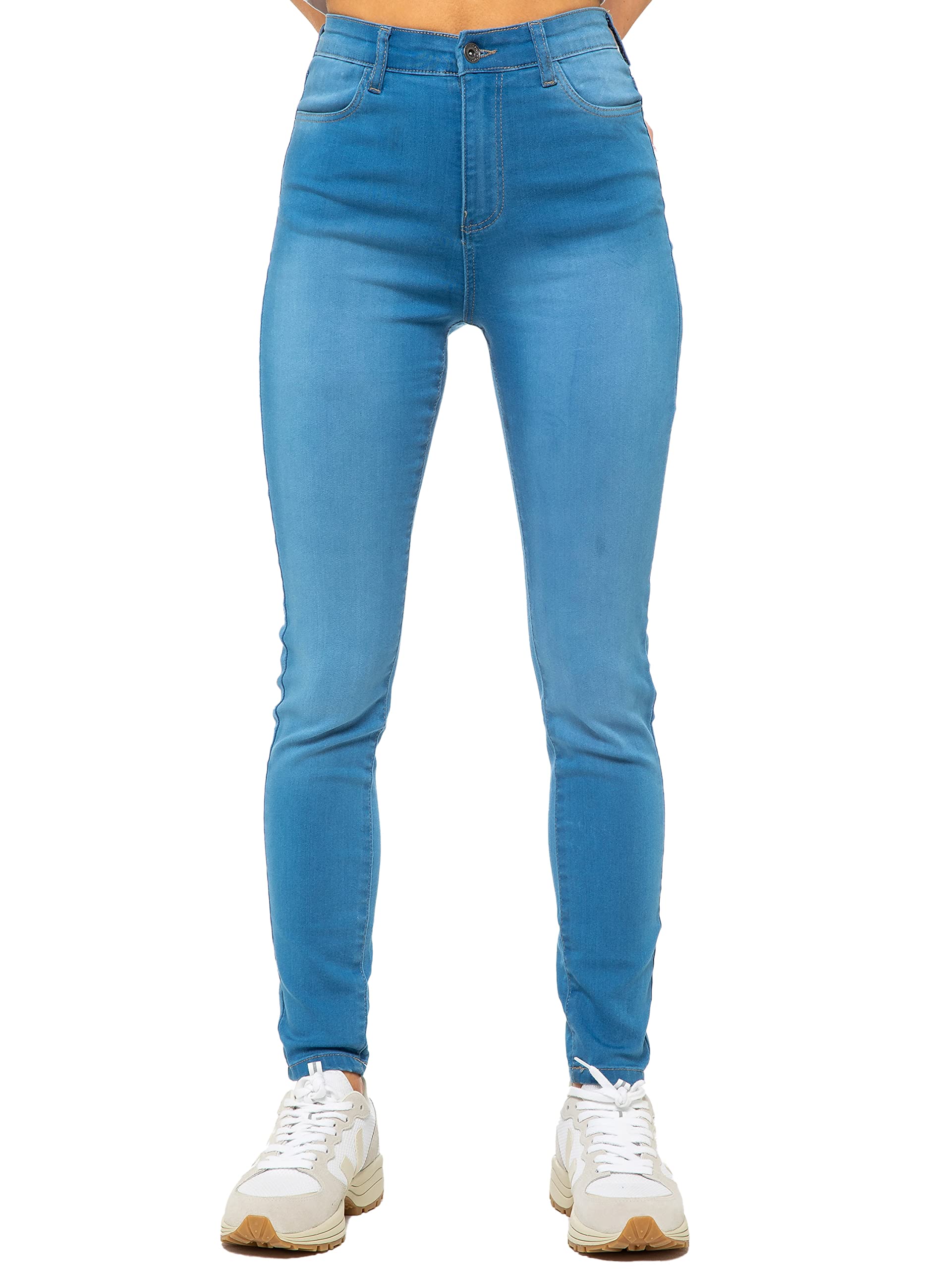 989Zé ENZO Ladies Skinny Jeans Stretch Trousers Jean Casual Denim Pants with Pockets EZL420 Jeans Light Blue 14