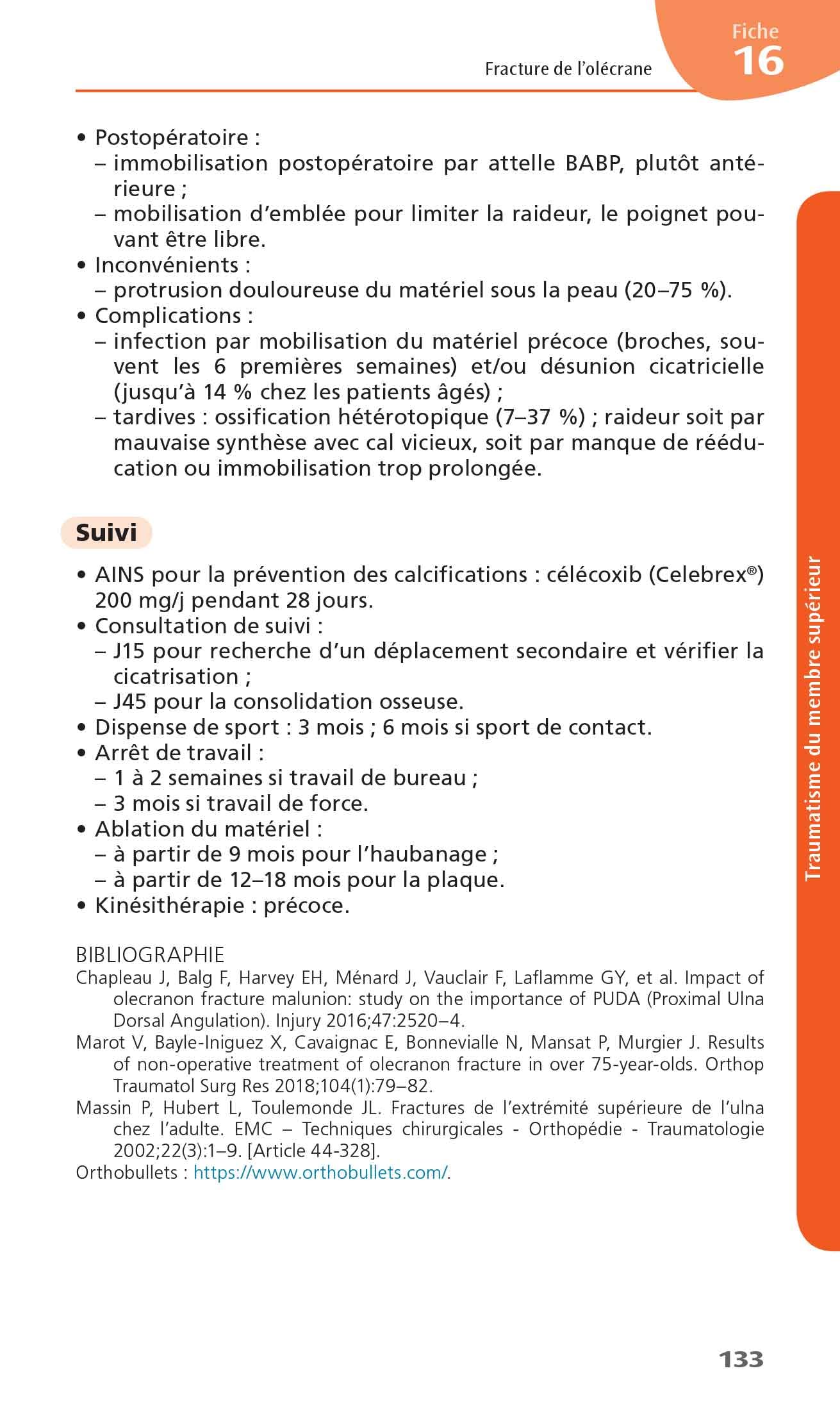 La Traumatologie en fiches