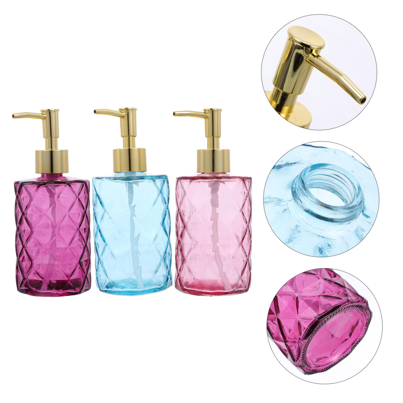 Mobestech 3 Stück Spenderflaschen aus Glas Nachfüllbar und Tragbar für Shampoo und Sonnencreme für Reisen und Sport