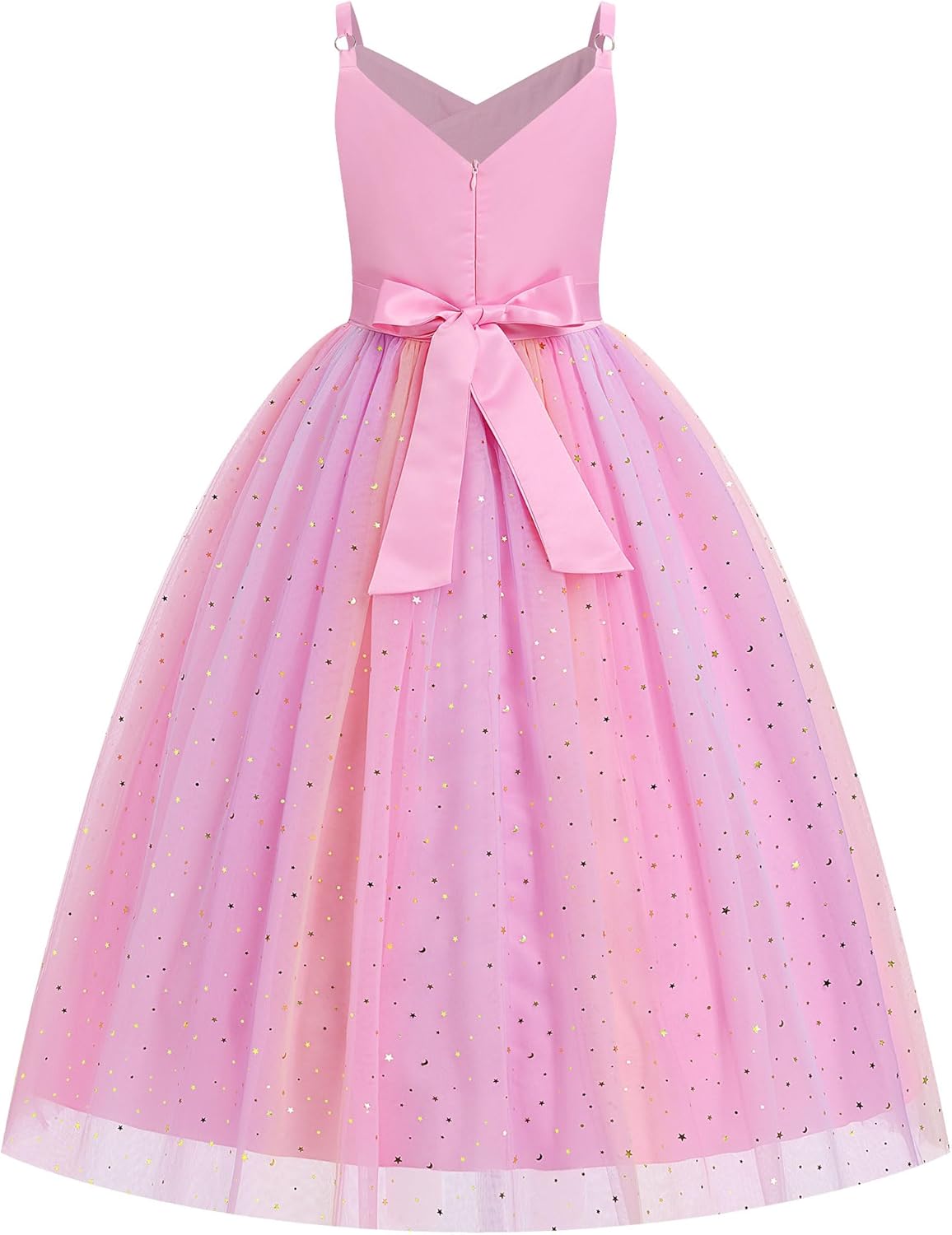 IBTOM CASTLE Flower Girls Dress Spaghetti Strap Long A Line Formal Wedding Pageant Princess Birthday Party Dance Gown - Image 3