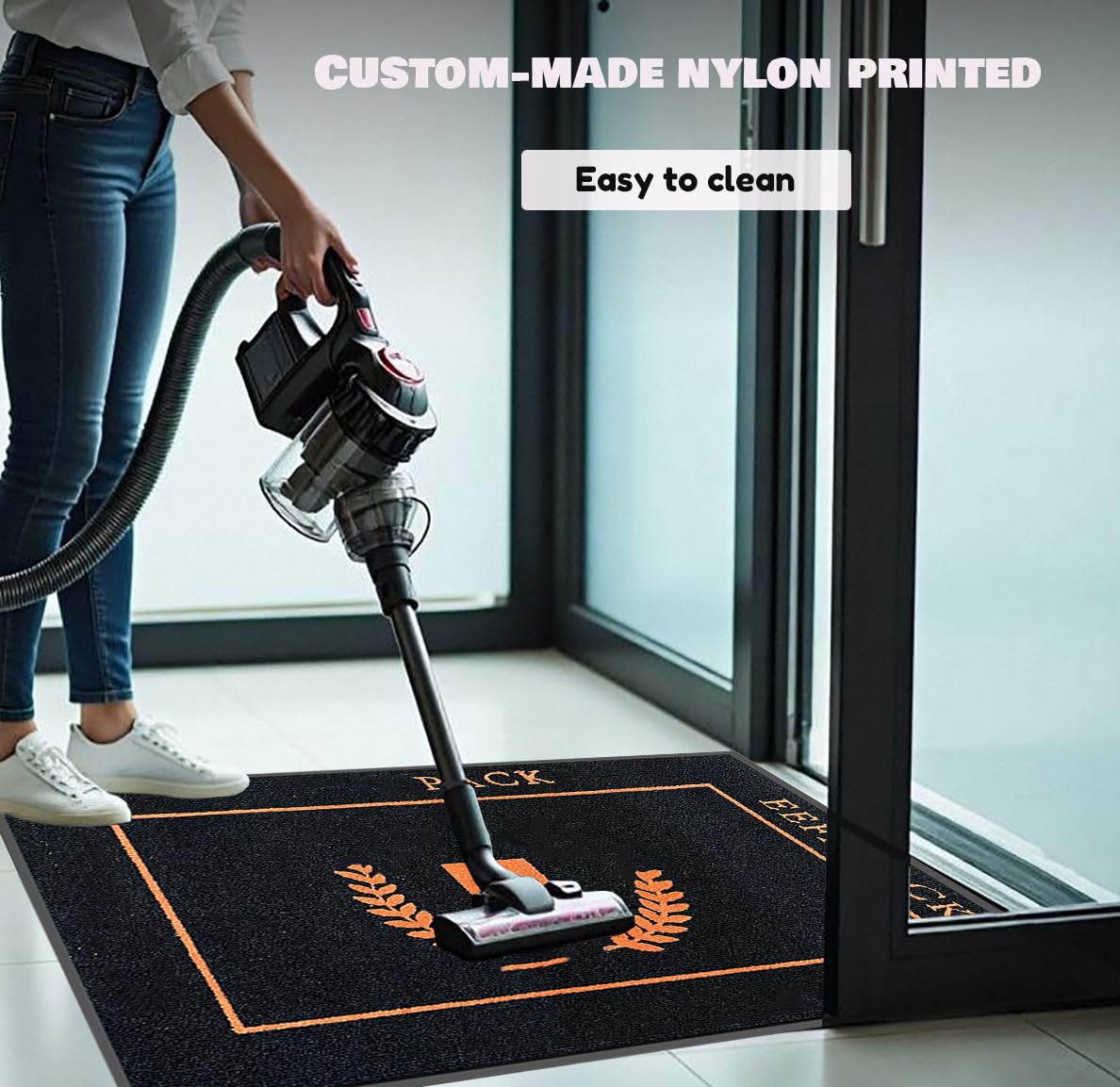 Paillasson Personnalisé Tapis Personnalisable Entrée Interieur Antidérapant avec Photo Logo et Texte Exterieur Commerciale,90x200cm