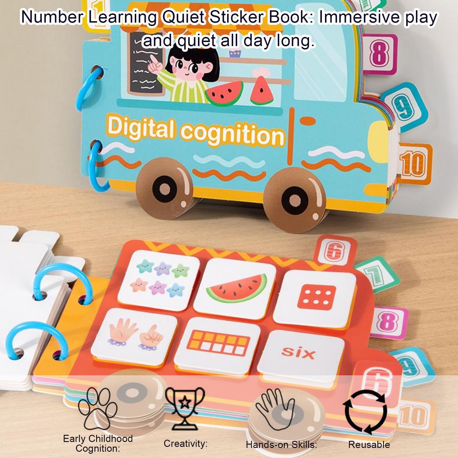 Libro Di Attività Per Bambini Libro Di Adesivi Sensoriale Prescolare | Giocattoli Educativi Per L'Apprendimento Giochi Silenziosi Abbinamento Homeschool Asilo Capodan