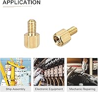 Vista 4 de M3x4x4mm (DxHLxML) - Separador hexagonal de latón -10Pack- Bueno para máquina electrónica - Tuercas de tornillo espaciadoras macho a hembra