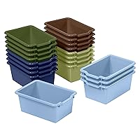 Vista 13 de ECR4Kids Cubo de almacenamiento frontal con cucharada, organización multiusos, azul, 20 piezas